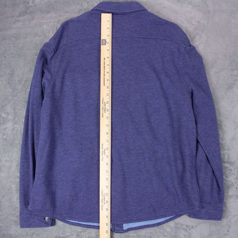 JoS A Bank Reserve Mens L Tailored Fit Pima Cotton Modal Shirt Jacket Blue - Picture 11 of 12